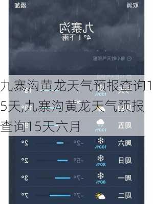 九寨沟黄龙天气预报查询15天,九寨沟黄龙天气预报查询15天六月