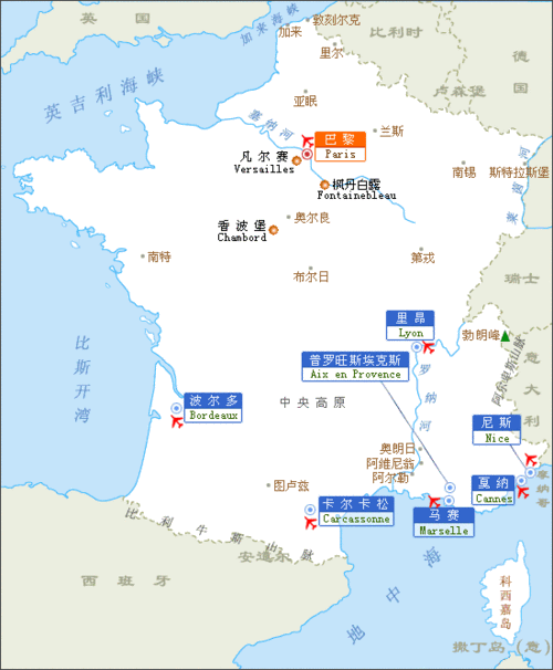 法国旅游线路,法国旅游线路图