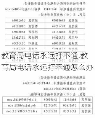 教育局电话永远打不通,教育局电话永远打不通怎么办