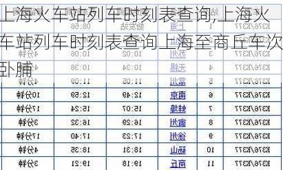 上海火车站列车时刻表查询,上海火车站列车时刻表查询上海至商丘车次卧脯