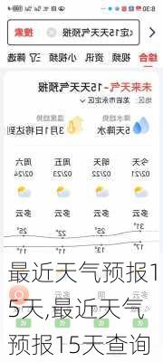 最近天气预报15天,最近天气预报15天查询