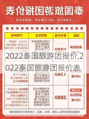 2022泰国旅游团报价,2022泰国旅游团报价表